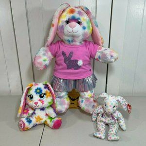 Build A Bear Flower Bunny Rabbit Plush w/ Outfit Smallfry & TY Springfield